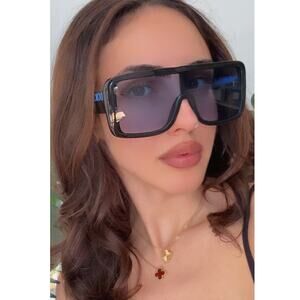 NEW Dolce & Gabbana DG6204 Black Logo Oversized Sunglasses